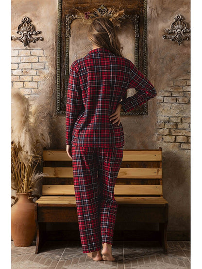 Shirt Collar Women's Pajama Set