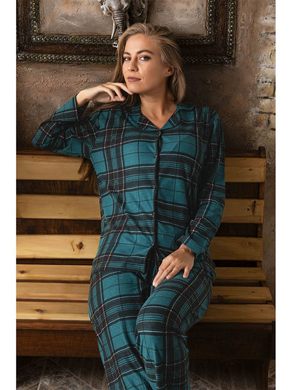 Shirt Collar Women's Pajama Set