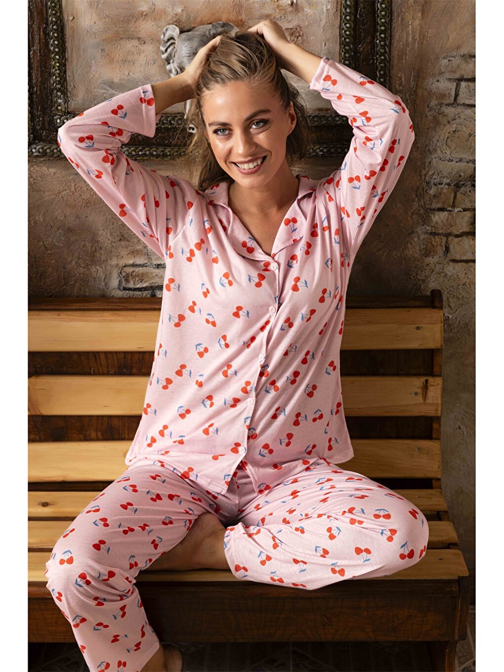 Shirt Collar Women's Pajama Set