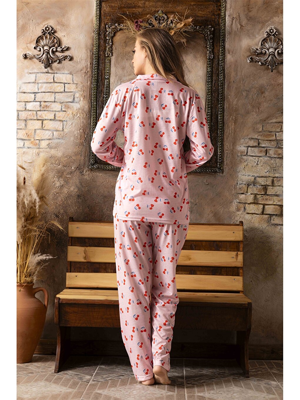 Shirt Collar Women's Pajama Set