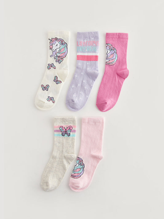 Patterned Girl's Socks 5-pack