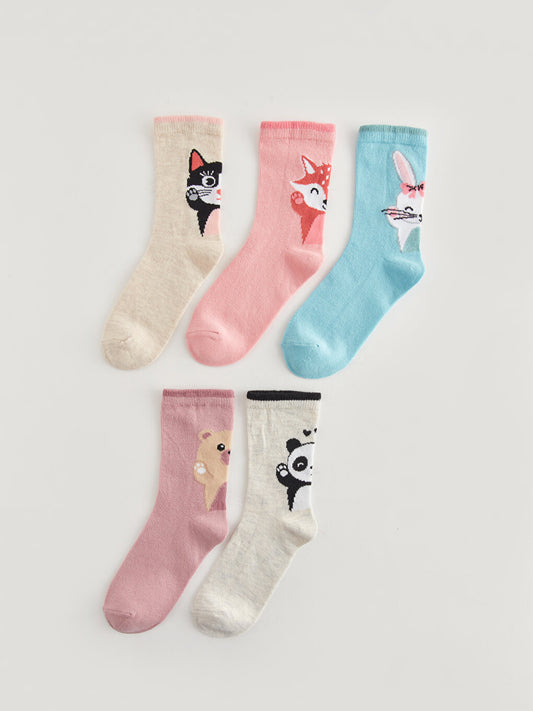 Patterned Girl's Socks 5-pack