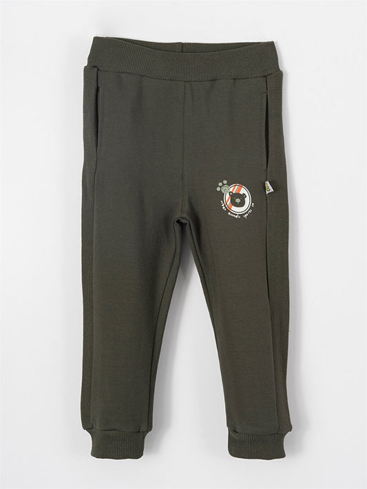 Printed Baby Boy Sweatpants with Elastic Waist