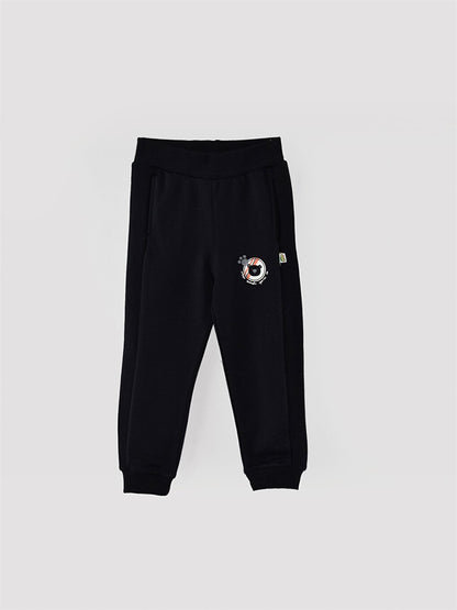 Printed Baby Boy Sweatpants with Elastic Waist