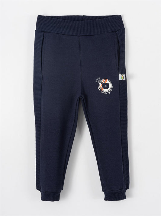 Printed Baby Boy Sweatpants with Elastic Waist