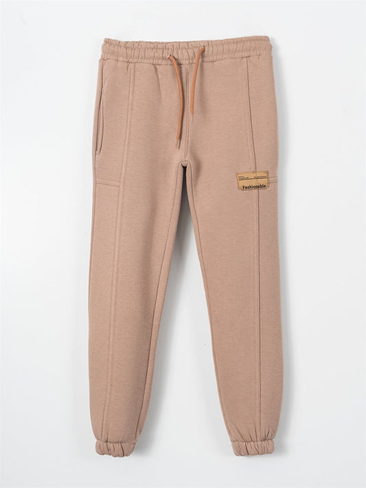 Printed Boys' Sweatpants with Elastic Waist