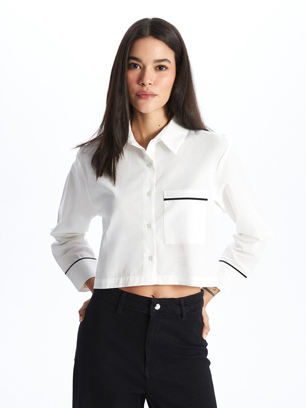 Plain Long Sleeve Women's Shirt