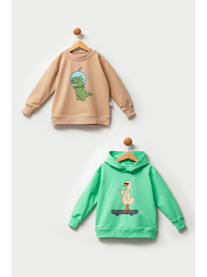 Long Sleeve Printed Baby Boy Sweatshirt 2-pack