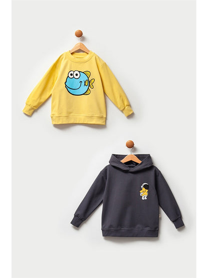 Long Sleeve Printed Baby Boy Sweatshirt 2-pack