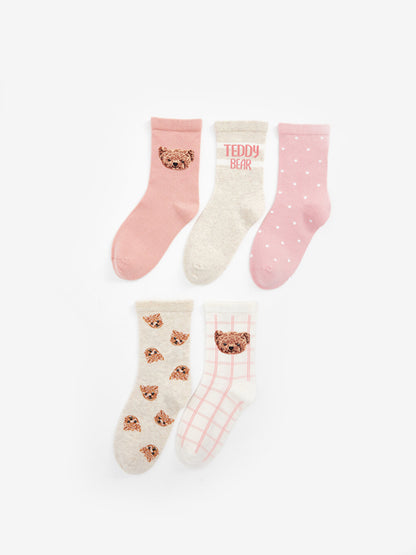 Patterned Girl's Socks 5-pack