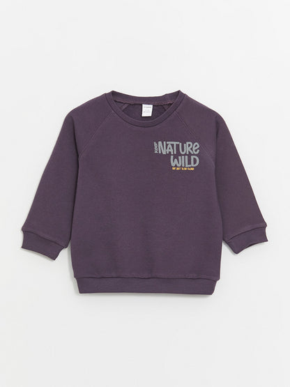 Crew Neck Long Sleeve Printed Baby Boy Sweatshirt