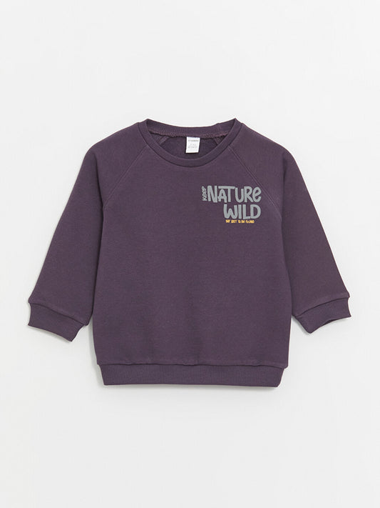 Crew Neck Long Sleeve Printed Baby Boy Sweatshirt