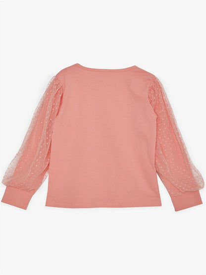 Crew Neck Long Sleeve Girl's Blouse