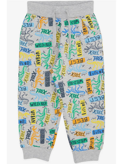 Printed Baby Boy Tracksuit Bottom with Elastic Waist