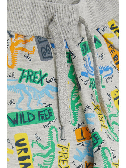 Printed Baby Boy Tracksuit Bottom with Elastic Waist