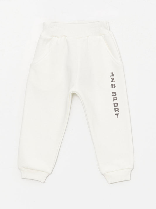 Printed Baby Boy Sweatpants with Elastic Waist