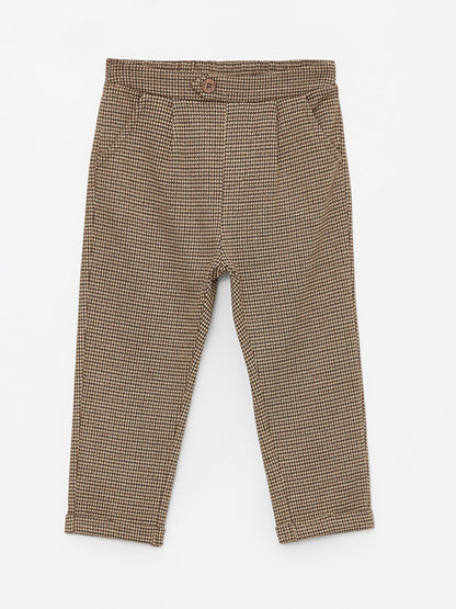 Patterned Baby Boy Trousers with Elastic Waist