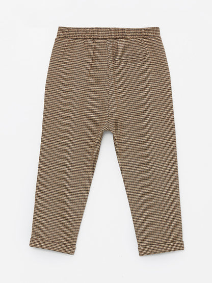 Patterned Baby Boy Trousers with Elastic Waist