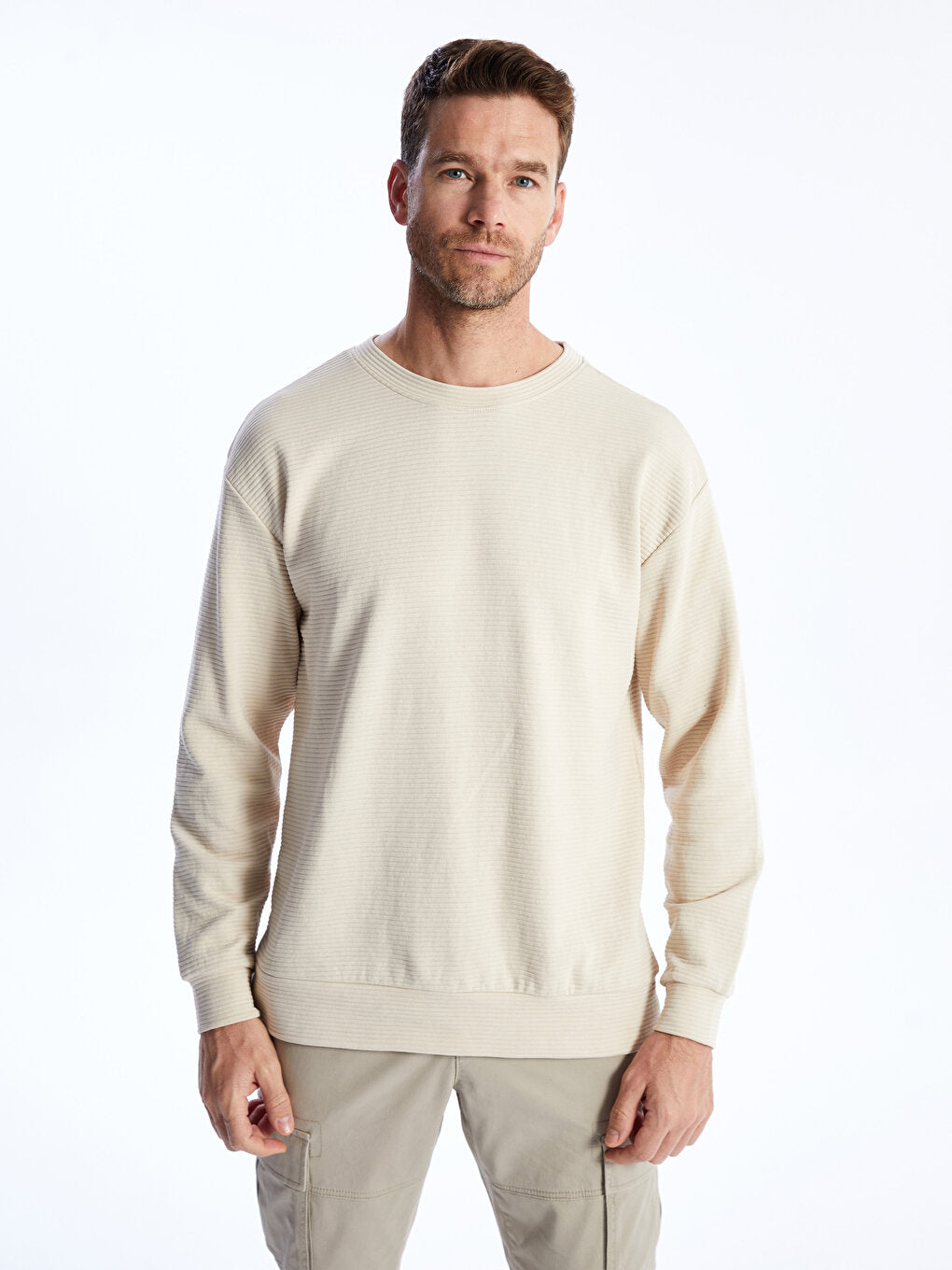 Crew Neck Long Sleeve Men's Sweatshirt