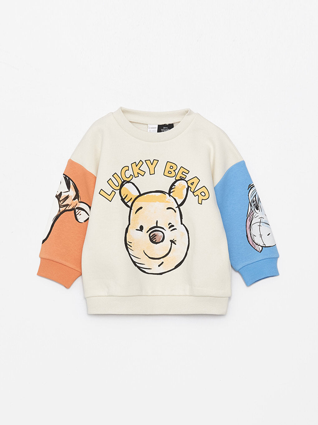 Crew Neck Long Sleeve Winnie the Pooh Printed Baby Boy Sweatshirt and Trousers 2-Piece Set