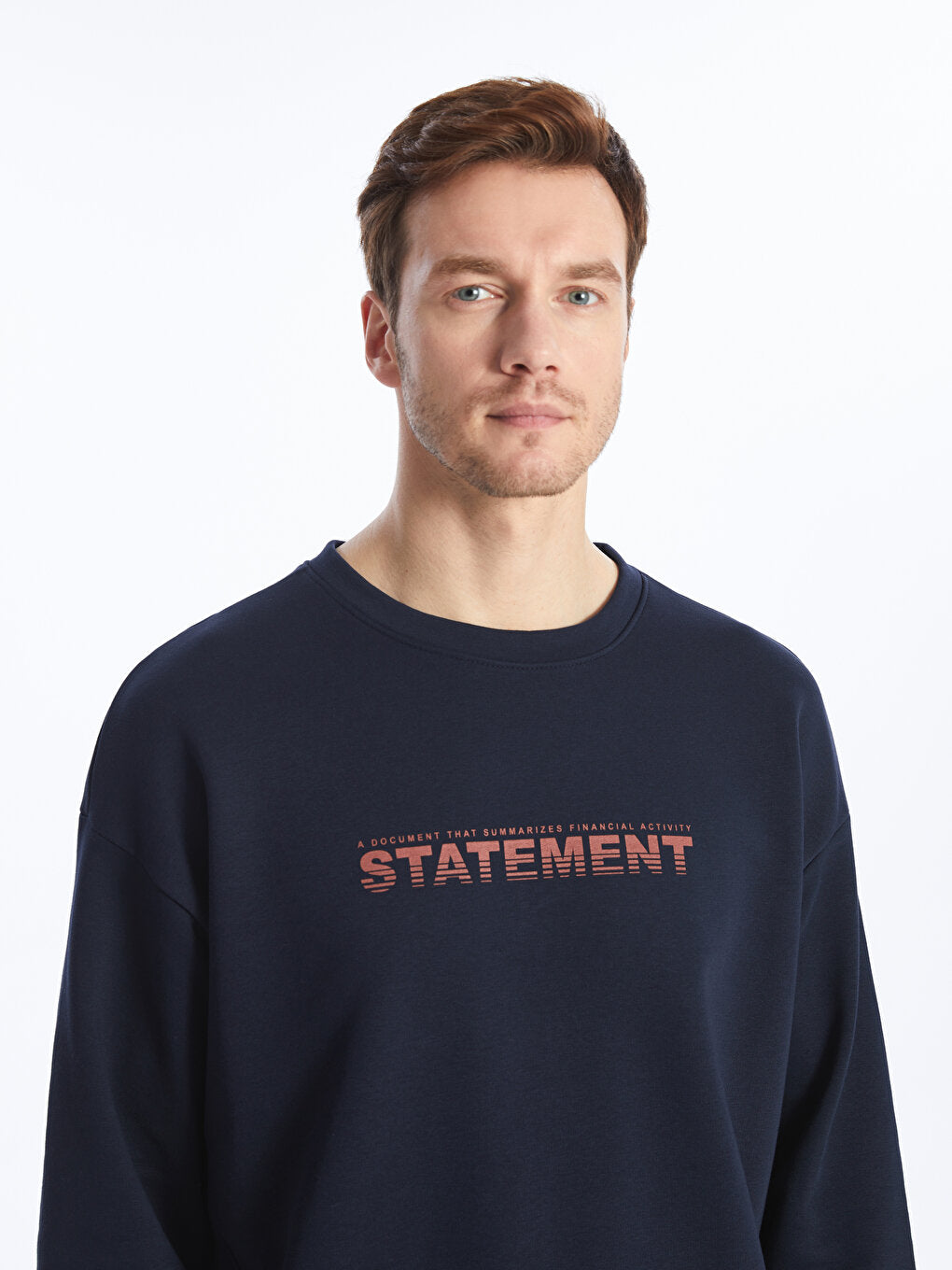 Crew Neck Long Sleeve Printed Men's Sweatshirt