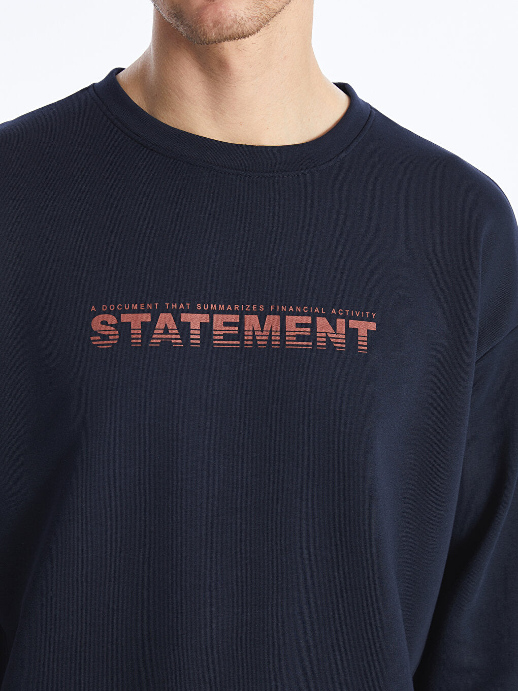 Crew Neck Long Sleeve Printed Men's Sweatshirt