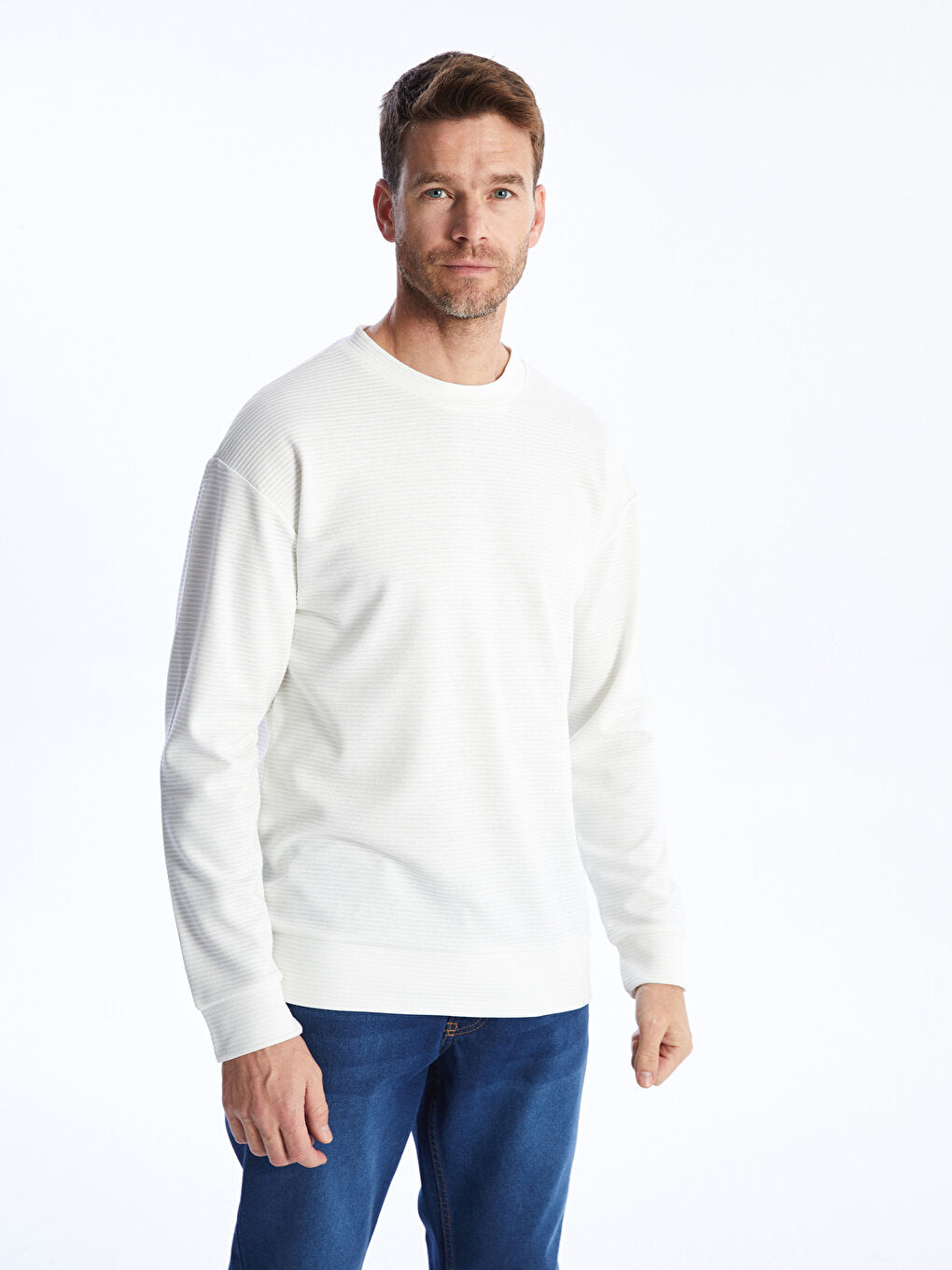 Crew Neck Long Sleeve Men's Sweatshirt