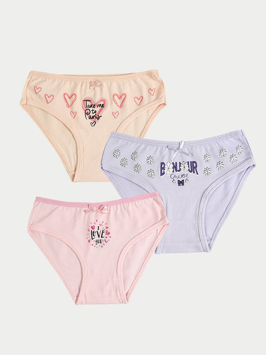 Printed Girl's Panties 3-Piece