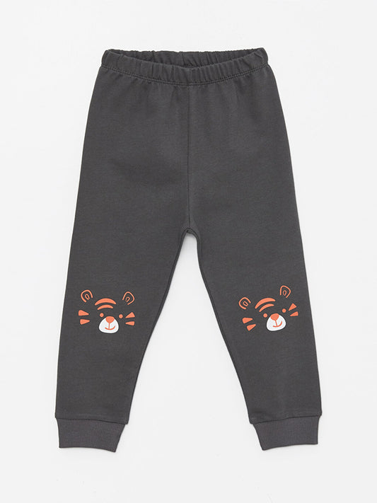 Printed Baby Boy Sweatpants with Elastic Waist