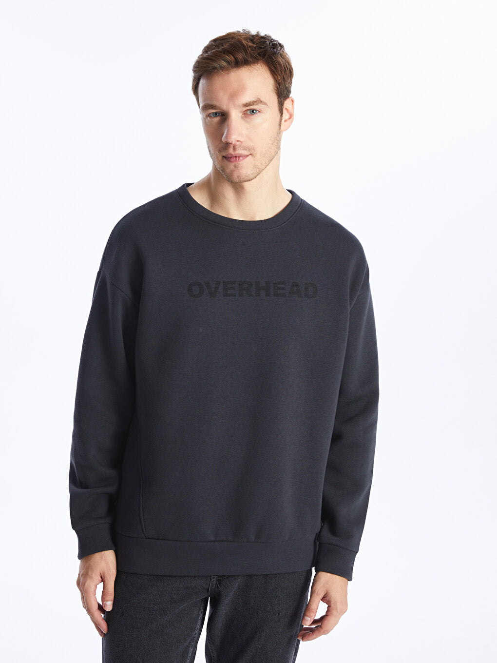 Crew Neck Long Sleeve Printed Men's Sweatshirt