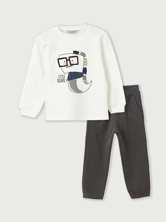 Crew Neck Long Sleeve Baby Boy 2 Piece Set