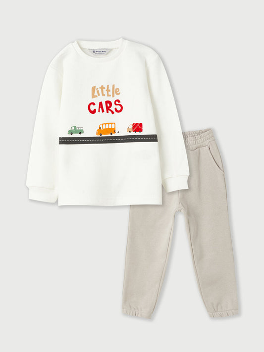 Crew Neck Long Sleeve Baby Boy 2 Piece Set