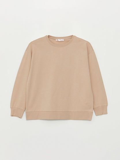 Petite Crew Neck Plain Long Sleeve Women's Sweatshirt