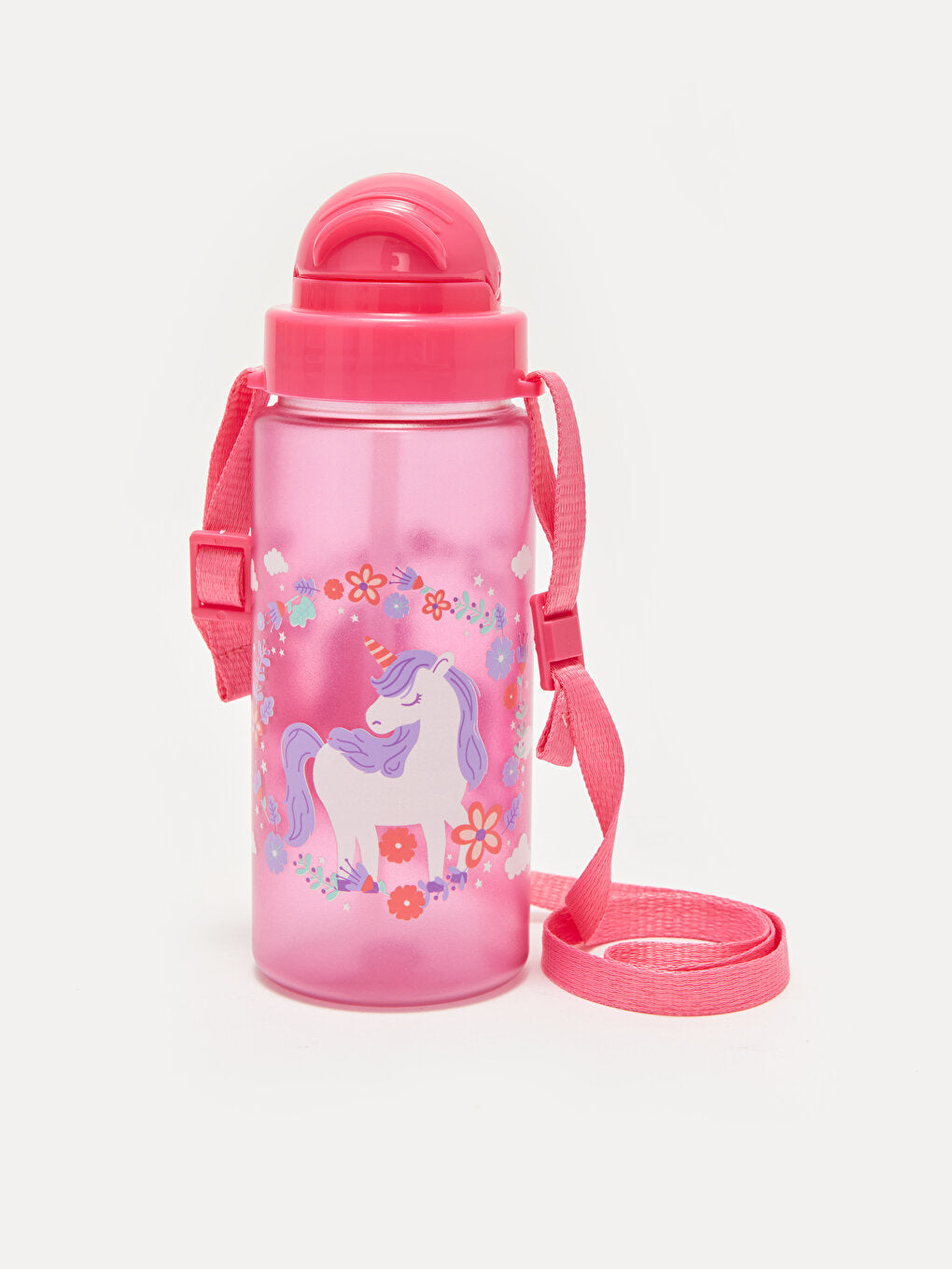 Printed Children's Water Bottle with Straw 500 Ml