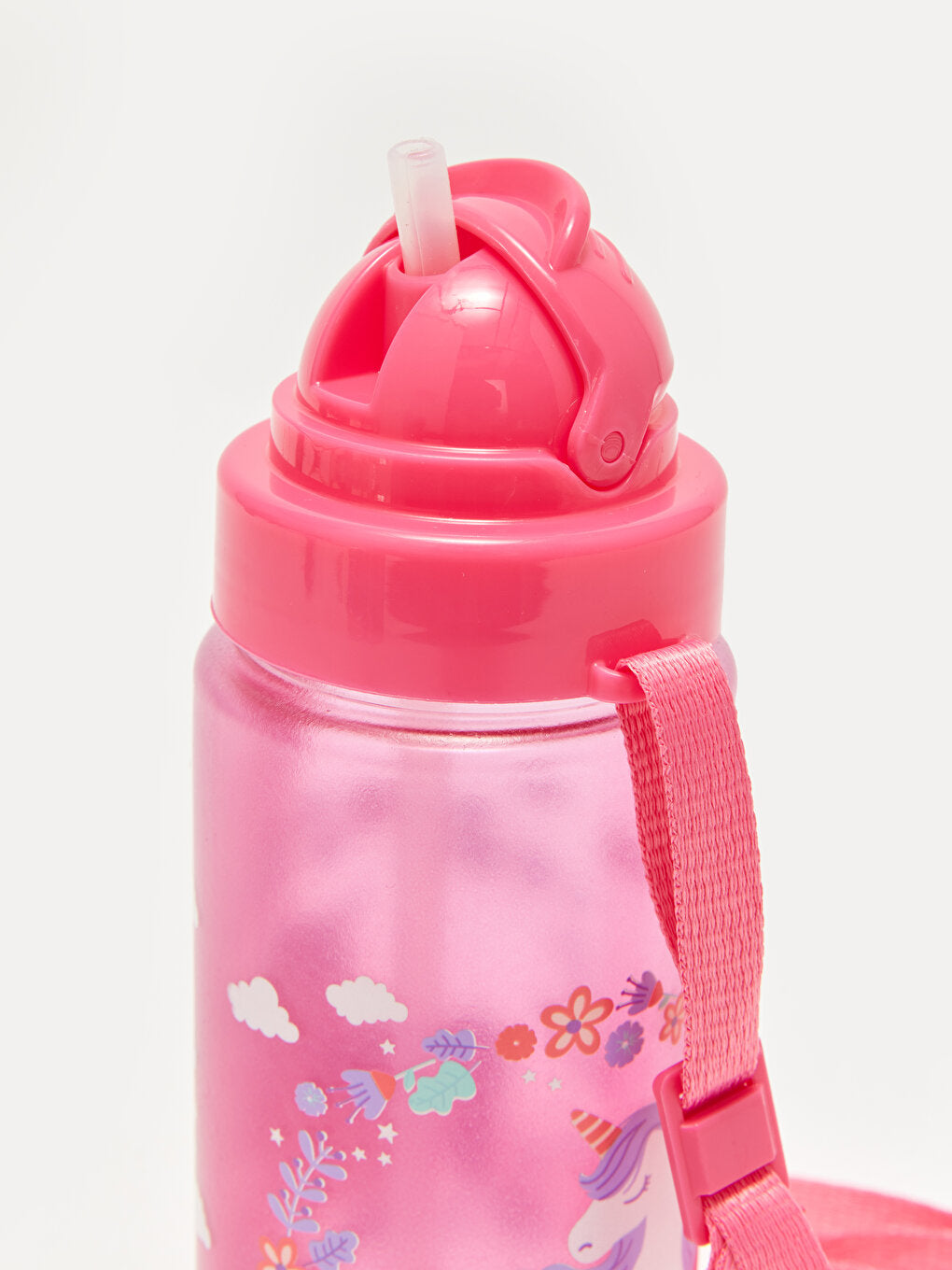 Printed Children's Water Bottle with Straw 500 Ml