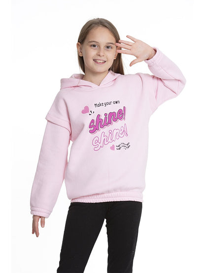 Printed Long Sleeve Girls' Hoodie