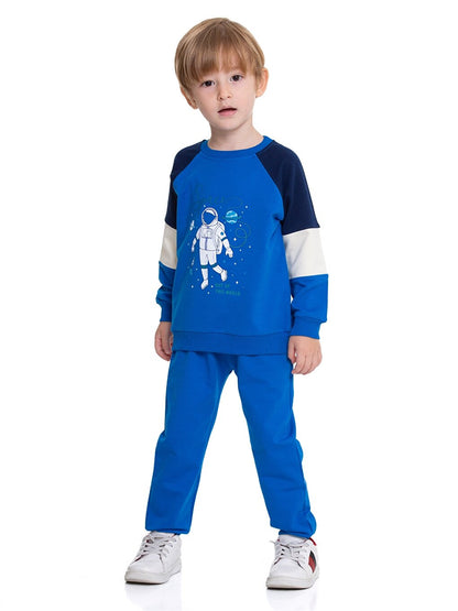 Crew Neck Printed Baby Boy 2-Piece Set