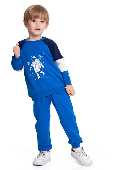 Crew Neck Printed Baby Boy 2-Piece Set