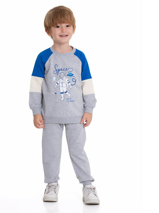 Crew Neck Printed Baby Boy 2-Piece Set