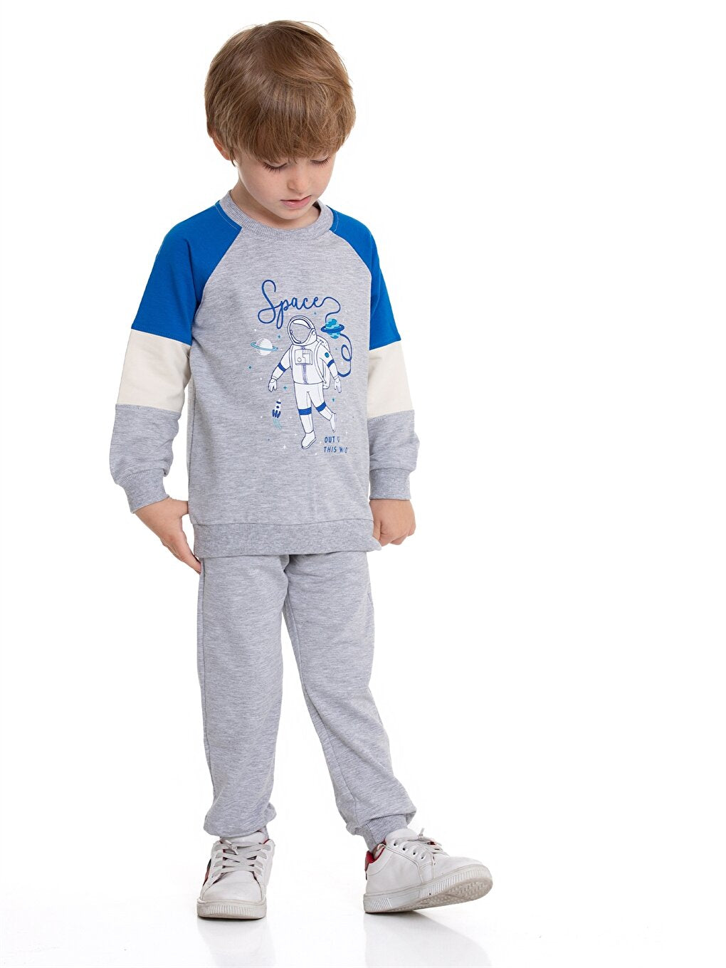 Crew Neck Printed Baby Boy 2-Piece Set