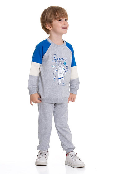 Crew Neck Printed Baby Boy 2-Piece Set