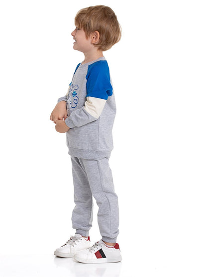 Crew Neck Printed Baby Boy 2-Piece Set