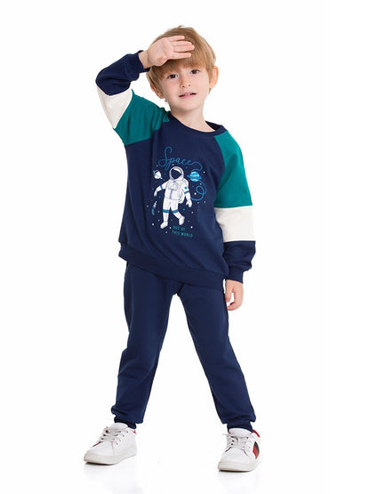 Crew Neck Printed Baby Boy 2-Piece Set