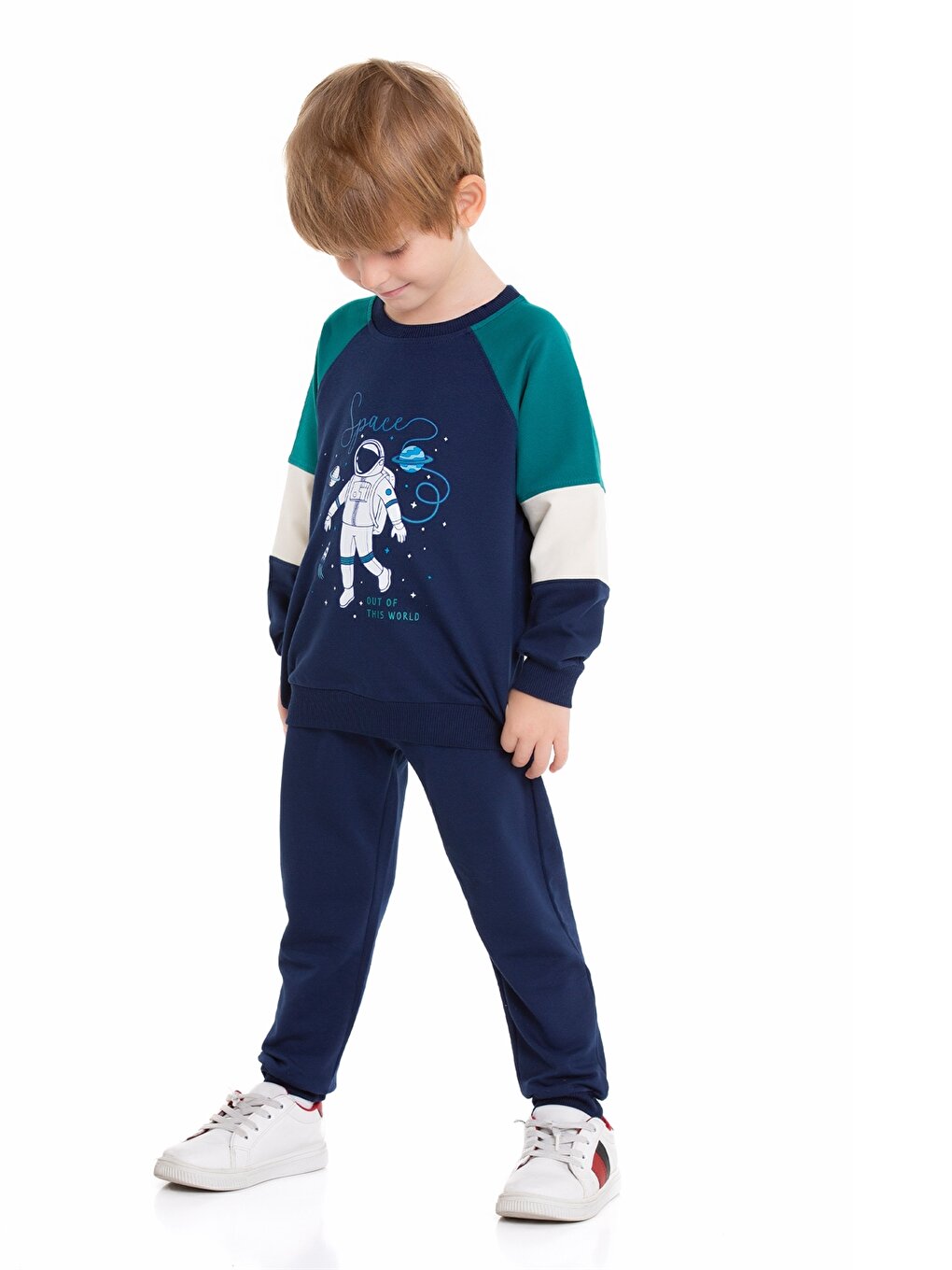 Crew Neck Printed Baby Boy 2-Piece Set