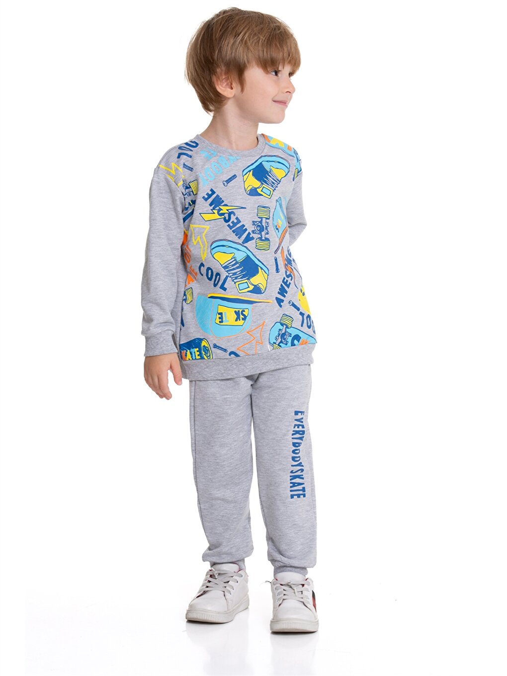 Crew Neck Printed Baby Boy 2-Piece Set