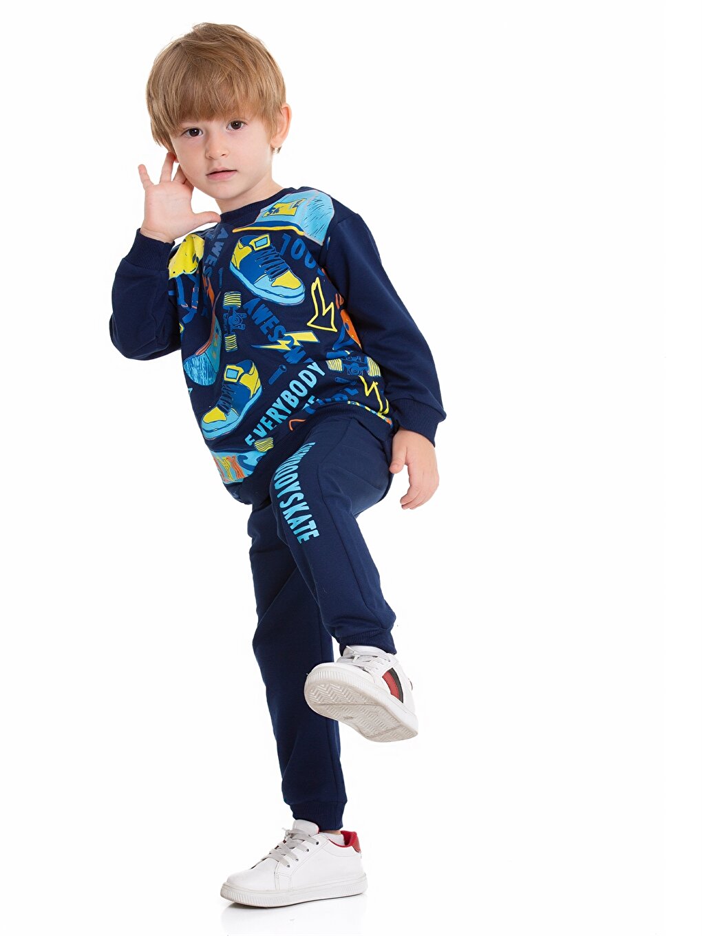 Crew Neck Printed Baby Boy 2-Piece Set