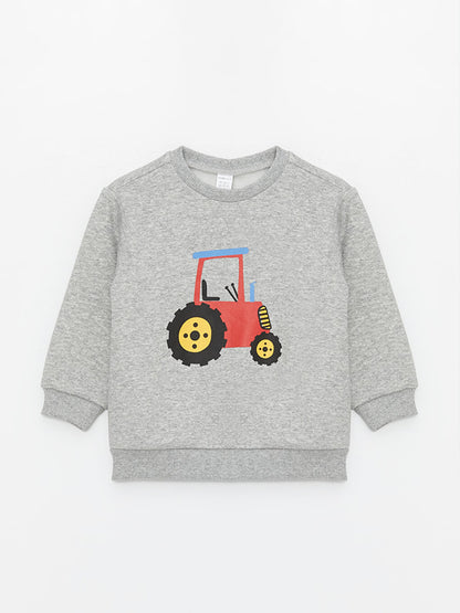 Crew Neck Long Sleeve Printed Baby Boy Sweatshirt