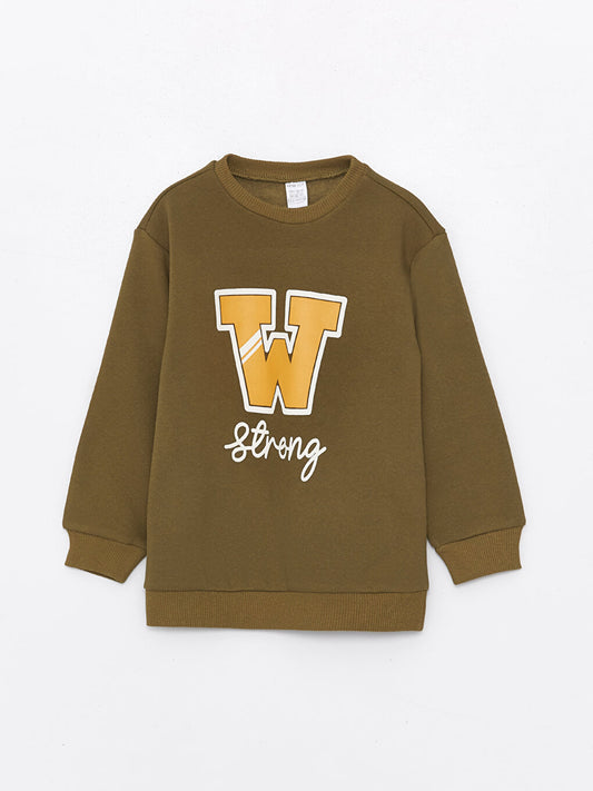 Crew Neck Long Sleeve Printed Baby Boy Sweatshirt