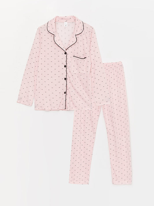 Shirt Collar Women's Pajama Set