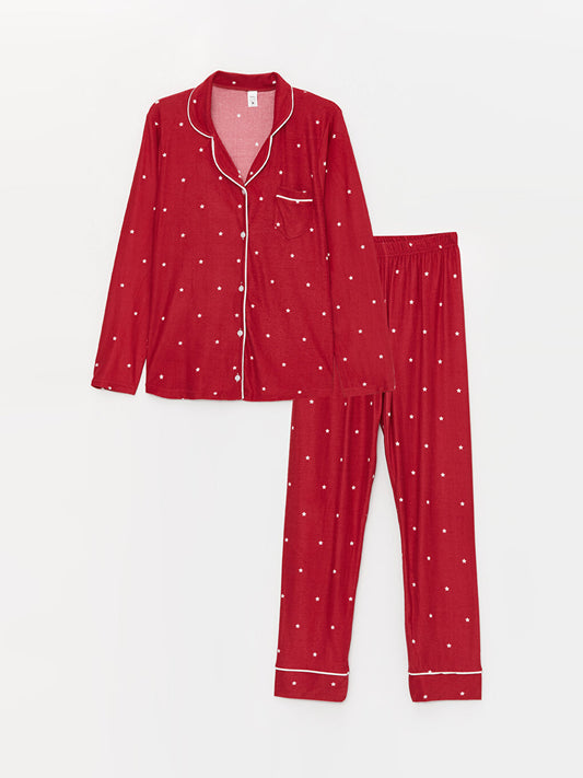 Shirt Collar Women's Pajama Set